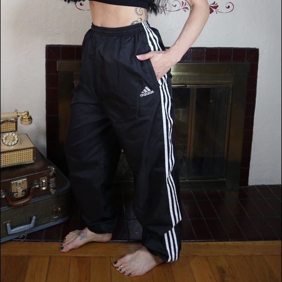 adidas Pants - Adidas 3 stripes lined track pants black and white